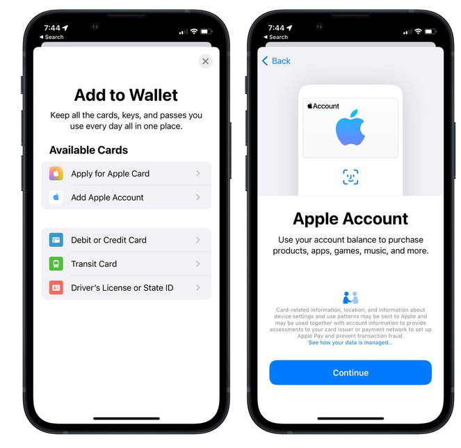 墨玉苹果手机维修分享iOS 15.5钱包App如何添加 Apple 账户 